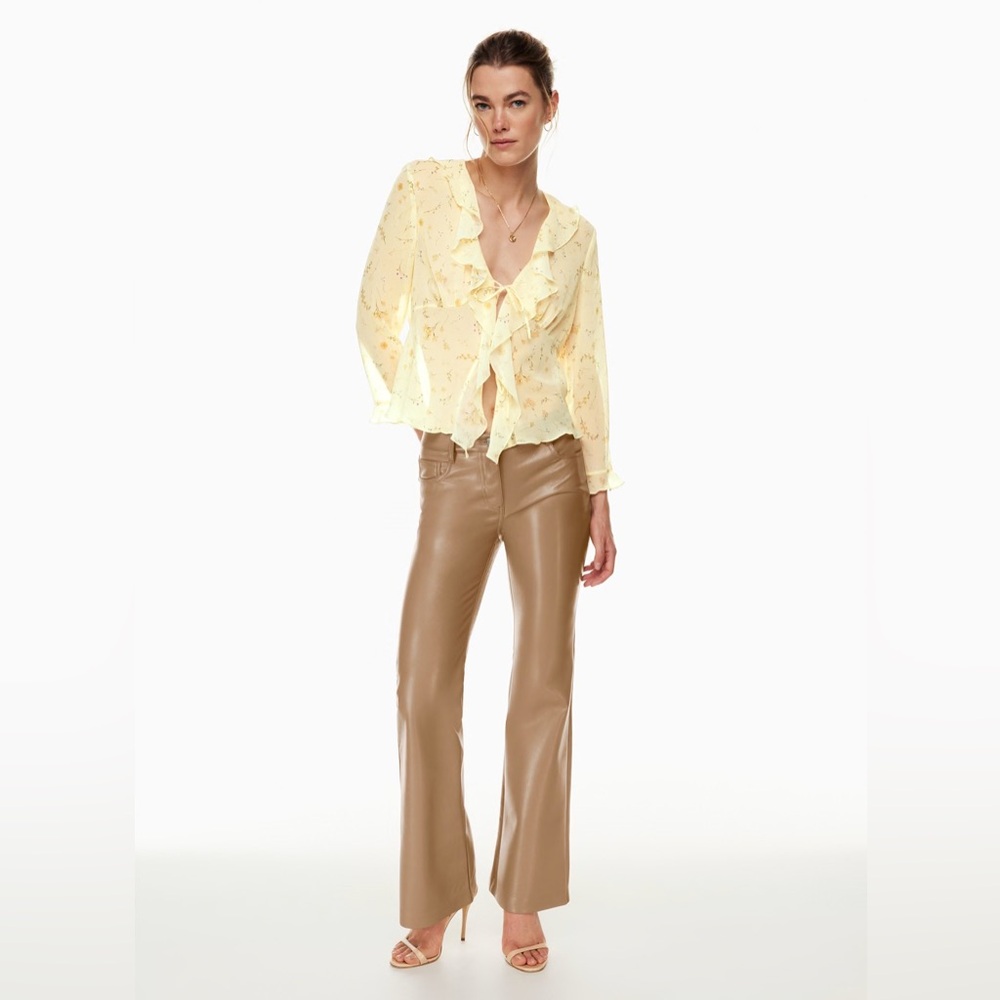 Aritzia| ‘The Melina’ Low Rise Leather Flared Pant